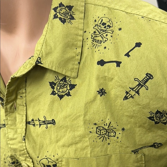 Lucky Brand Olive Green Casual Button Down Shirt - Picture 7 of 7